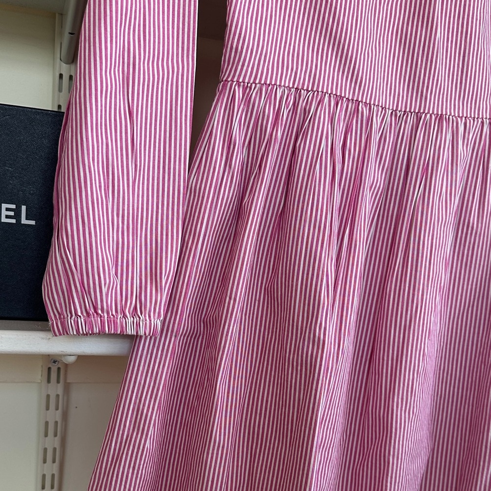 J Crew Pink Striped Button-Up Dress - Picture 4 of 4